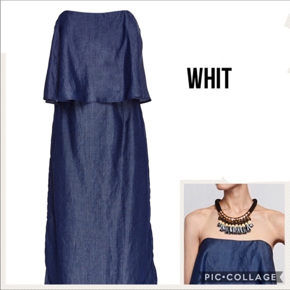 WHIT Strapless Chambray Mushroom Dress NWT $450 - Picture 4 of 11